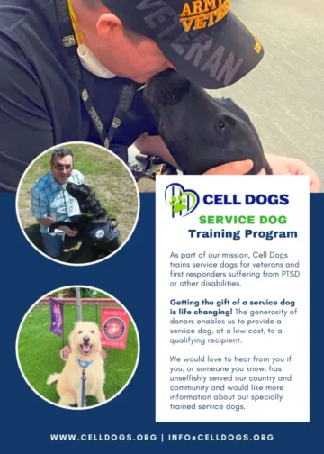 Cell Dogs Service Dog Training Program Flyer 2024