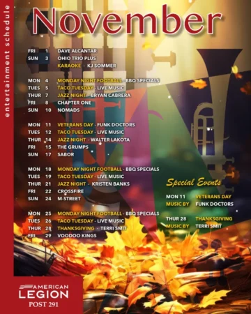 November Band Schedule